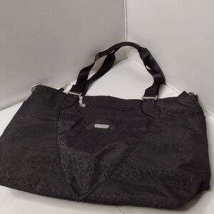 Baggallini Large Avenue Tote Crossbody Strap Black Travel Leopard Large MM